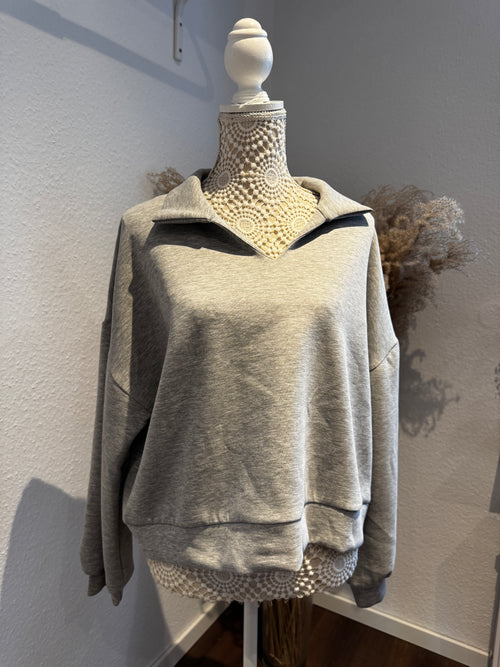 Oversized Sweatshirt mit Polokragen